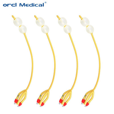 4 Way Latex Foley Catheter Silicone bedekte dubbele ballon Latex urinecatheters