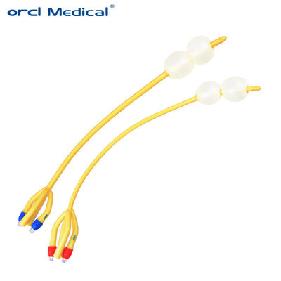 Silicone gecoate latex foley katheter 4 weg dubbele ballon voor urologie chirurgie