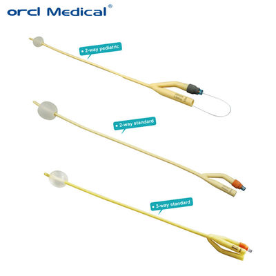 Medische wegwerp-urethrale buis Ballon dilatatie katheter 2 Way 3 Way Latex Foley katheter met siliconencoating